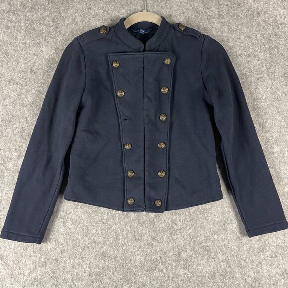 Polo by Ralph Lauren Other - Polo Ralph Lauren French Terry Military Jacket Girls Large 12/14 Blue Preppy